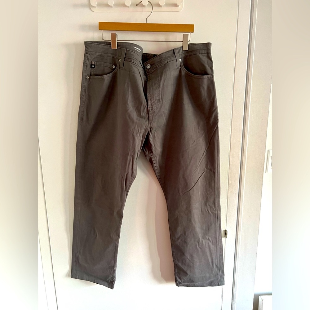 Men’s AG Chino Putty Grey herringbone size 40x32